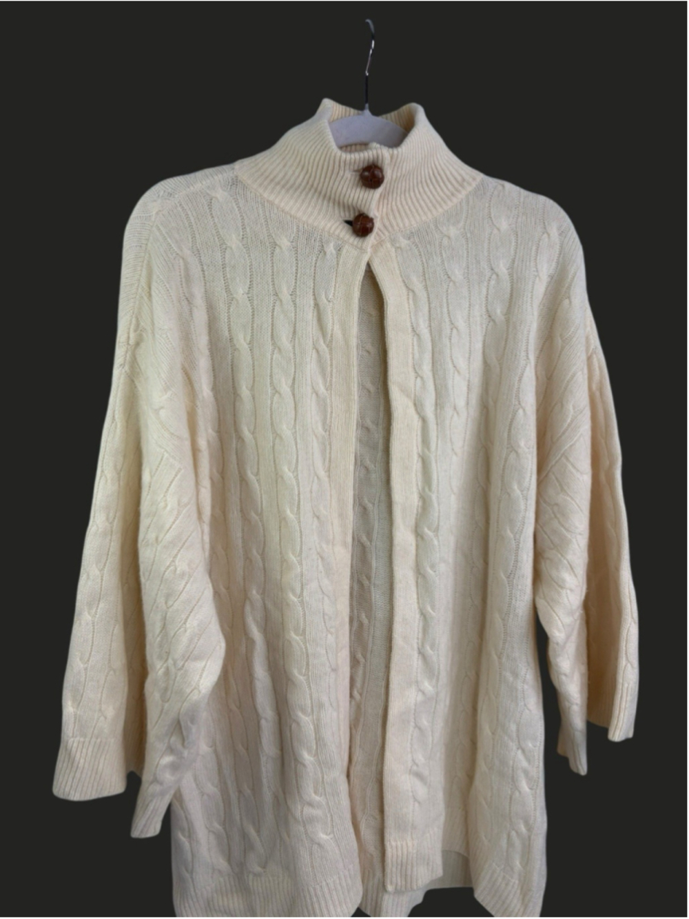 Vintage Ralph Lauren Blue Label Woodland Cashmere Blend Cable Knit Poncho Small